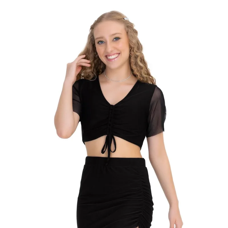 Blusa Cropped Juvenil Feminina Minty Preto 14