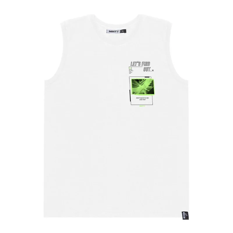 Regata Juvenil Masculina Em Meia Malha Minty Branco 16