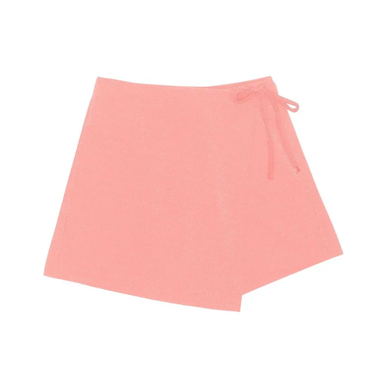 Shorts Saia Juvenil Feminino Em Lurex Minty Rosa 18