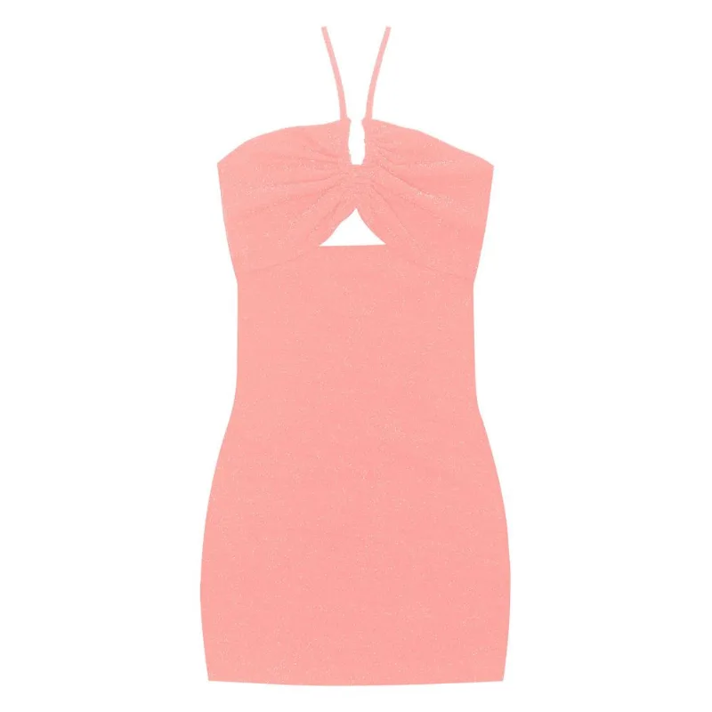 Vestido De Alça Juvenil Em Lurex Minty Rosa 16
