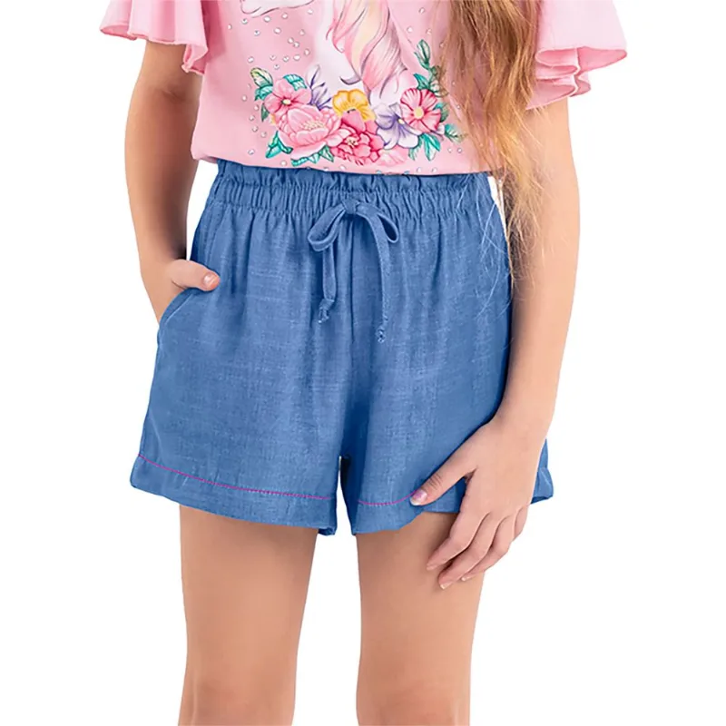 Shorts Clochard Infantil Feminino Rovi Kids Azul 6