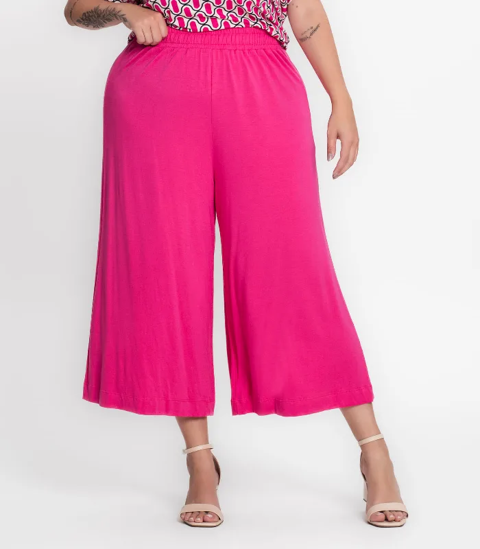 Calça Pantacourt Feminina Plus Size Secret Glam Rosa Plus G4