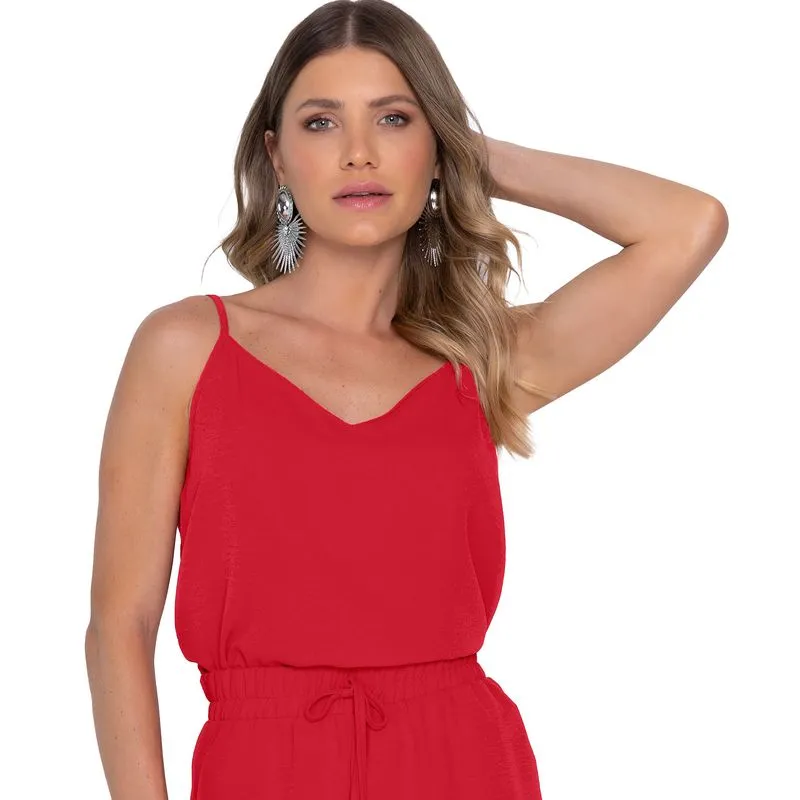 Blusa Feminina De Alça Em Air Flow Básica Rovitex Vermelho Gg