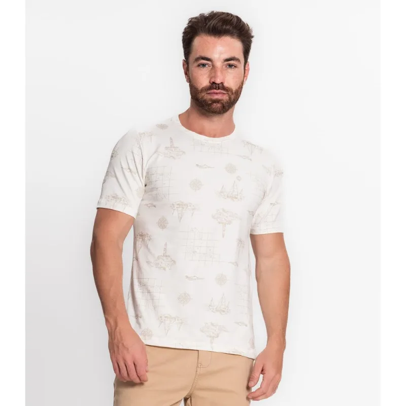 Camiseta Masculina Estampada Diametro Bege G
