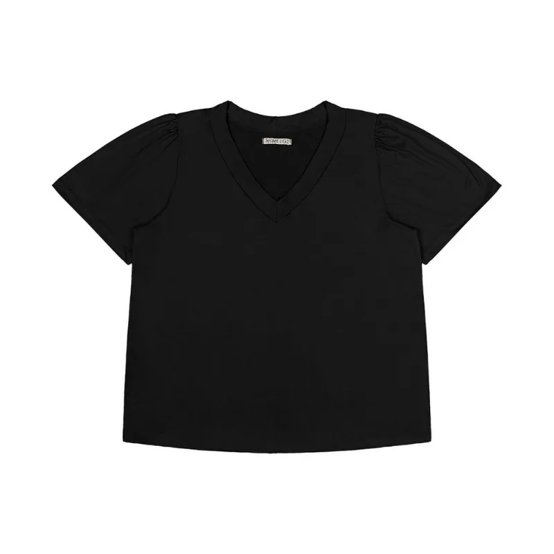 Blusa Feminina Plus Size Em Malha Soft Secret Glam Preto Plus G2