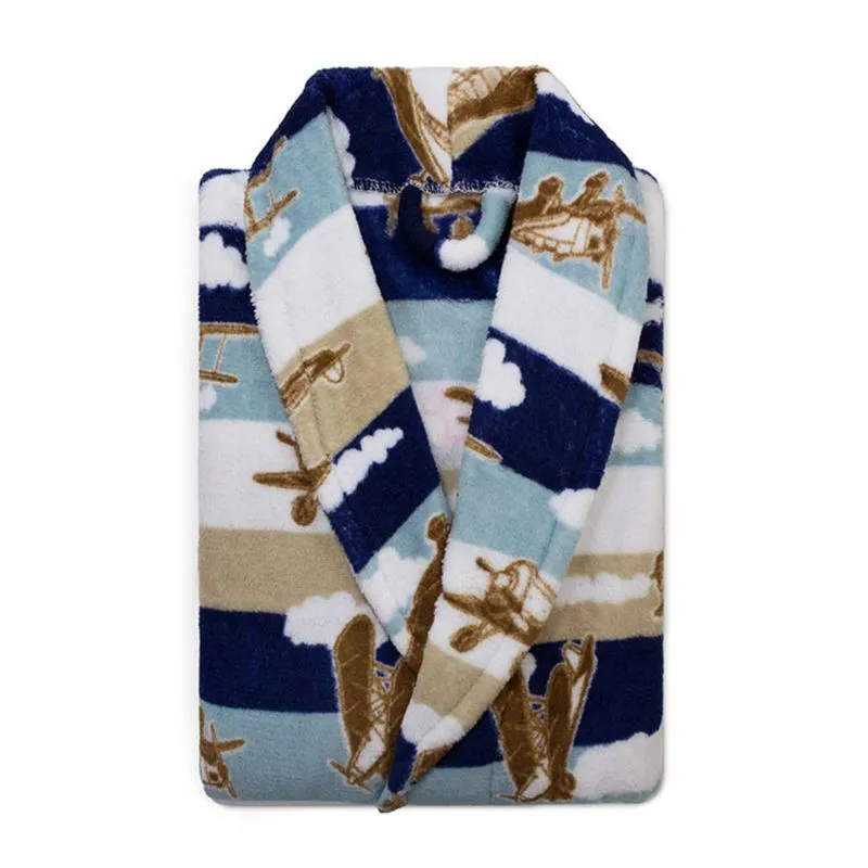 Roupão Infantil Microfibra Estampado Camesa Azul G
