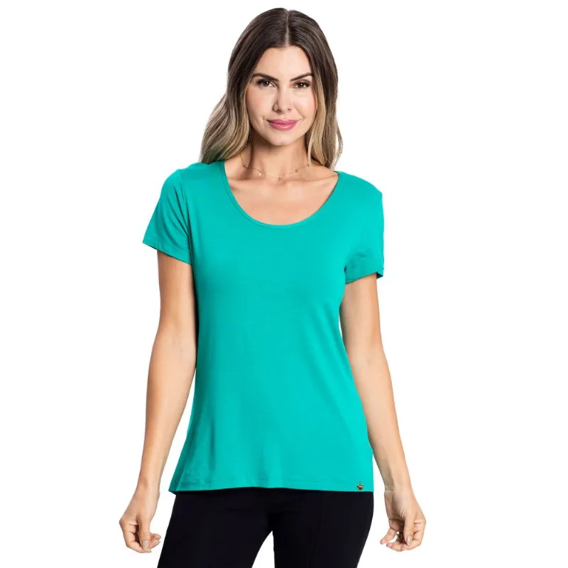 Blusa Feminina Malha Delicate Básica Rovitex Azul M