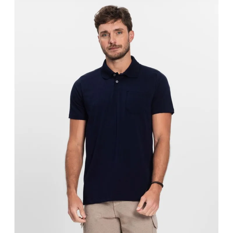 Polo Masculina Em Cotton Leve Diametro Azul GG
