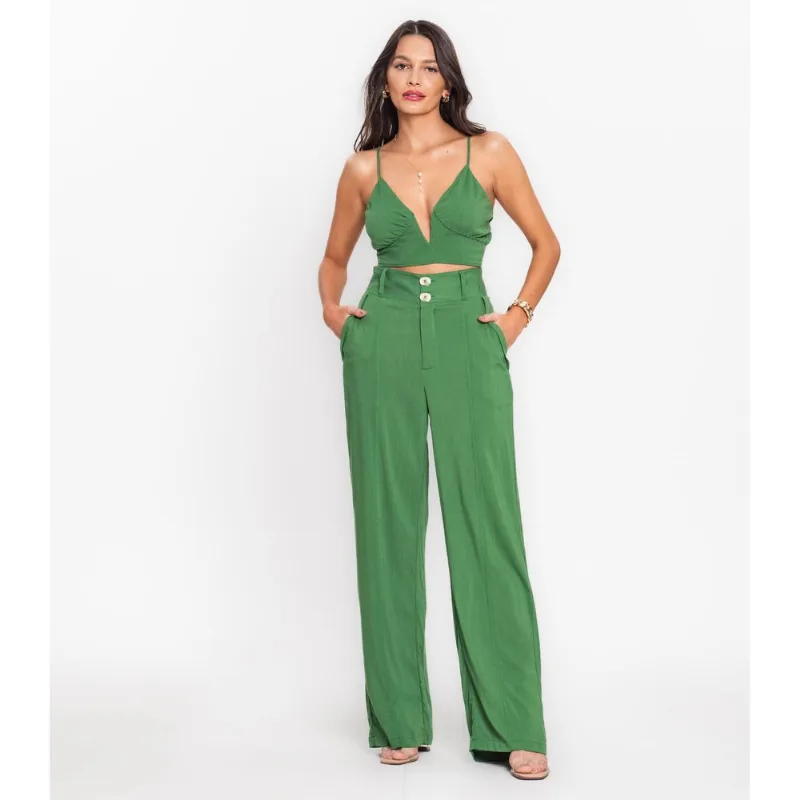 Calça Feminina Em Viscose Endless Verde G