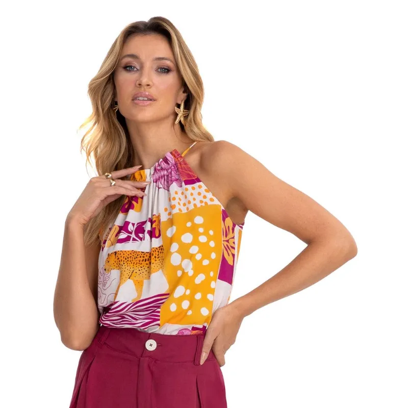 Blusa De Alça Feminina Viscose Khyara Endless Amarelo Gg
