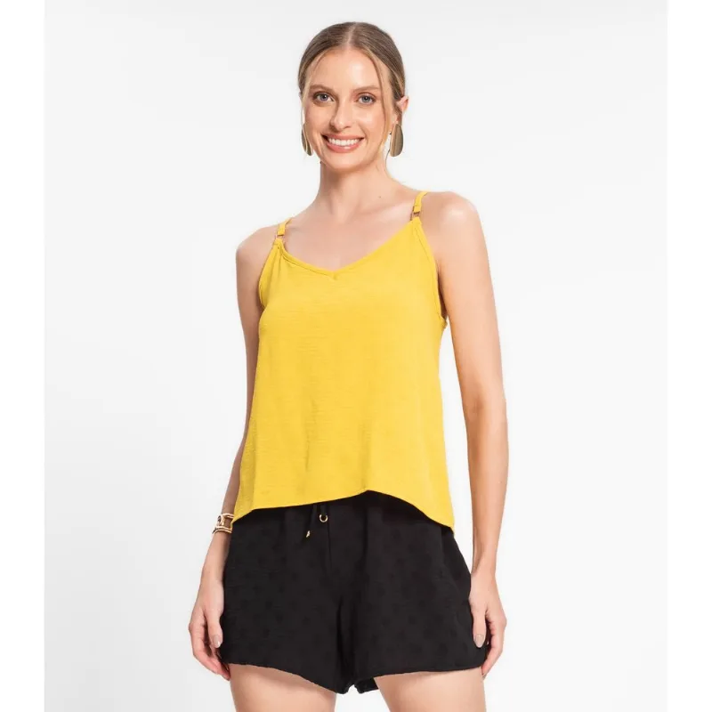 Blusa de Alça Regulável em Air Flow Rovitex Amarelo G