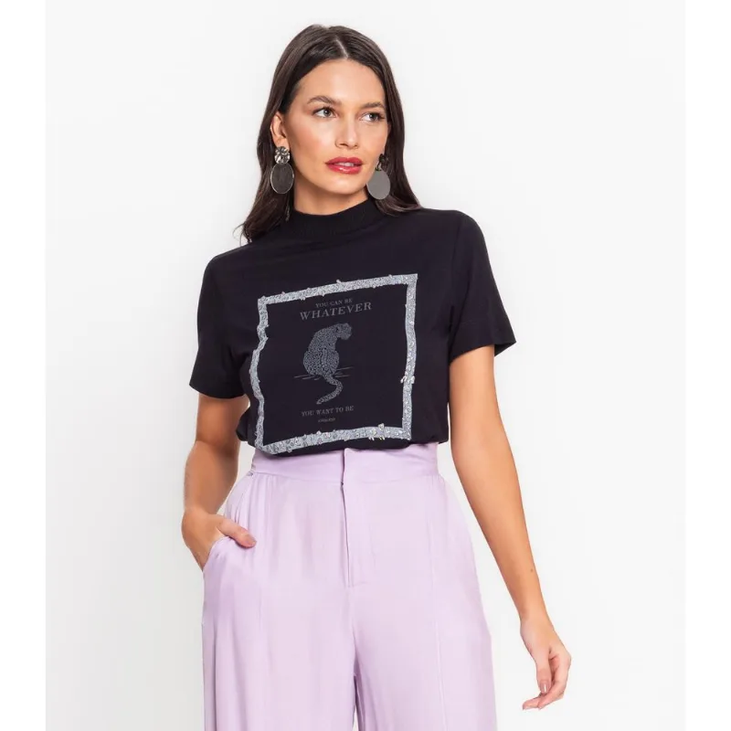Blusa Feminina Gola Alta Endless Preto P