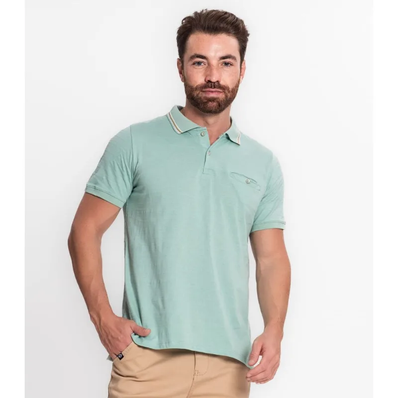 Camisa Polo Masculina Em Meia Malha Diametro Verde Gg