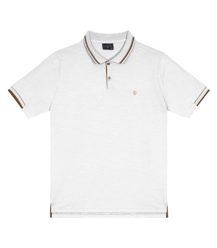 Camisa Polo Masculina Em Piquet Diametro Branco M