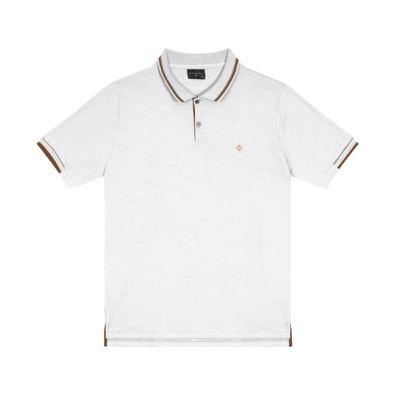 Camisa Polo Masculina Em Piquet Diametro Branco Gg