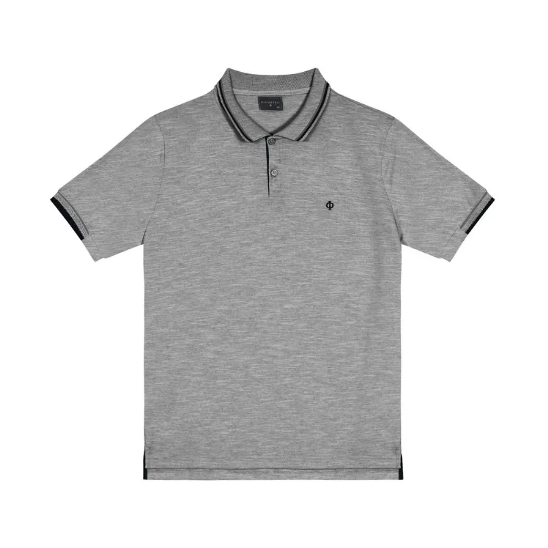 Camisa Polo Masculina Em Piquet Diametro Cinza P
