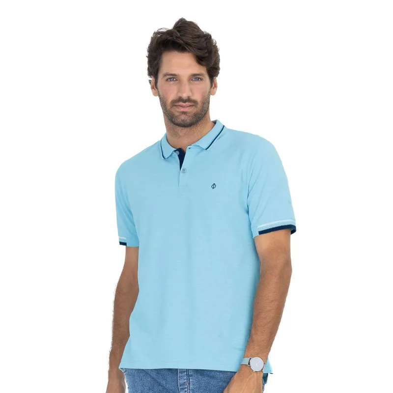 Camisa Polo Masculina Em Piquet Diametro Azul M