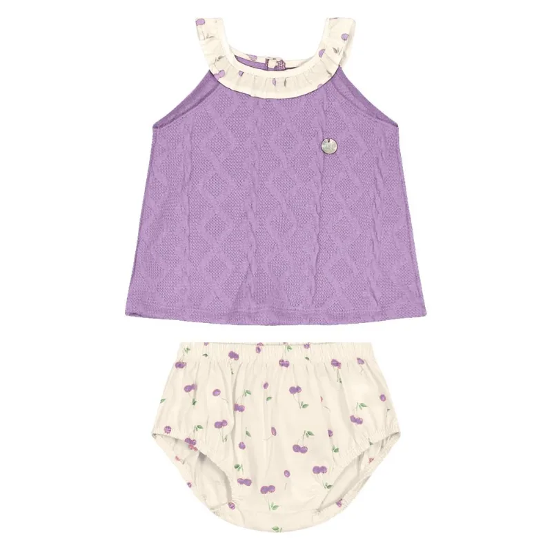 Conjunto Infantil Bata Com Calcinha Trick Nick Roxo P