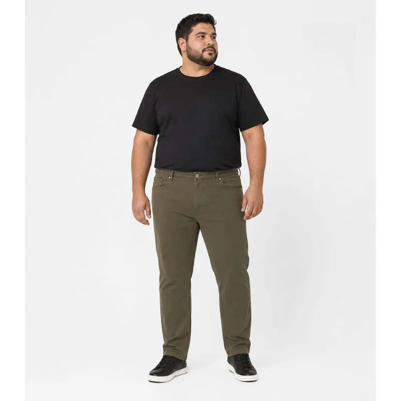Calça Masculina Em Sarja Diametro Plus Size Verde Plus 58
