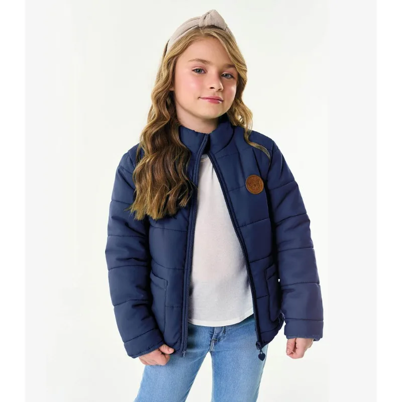 Jaqueta Puffer Infantil Feminina Trick Nick Azul 10