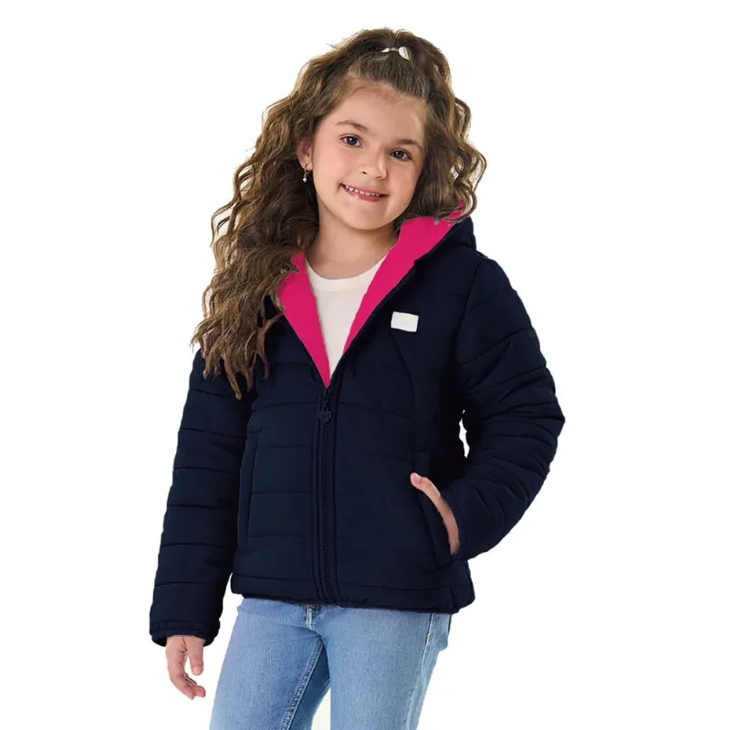 Jaqueta Casaco Infantil Menina Forrada Love Girl Trick Nick - Azul - 4
