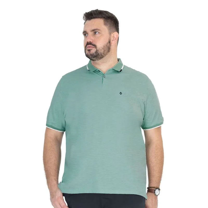 Camisa Polo Masculina De Malha Diametro Verde Plus G2