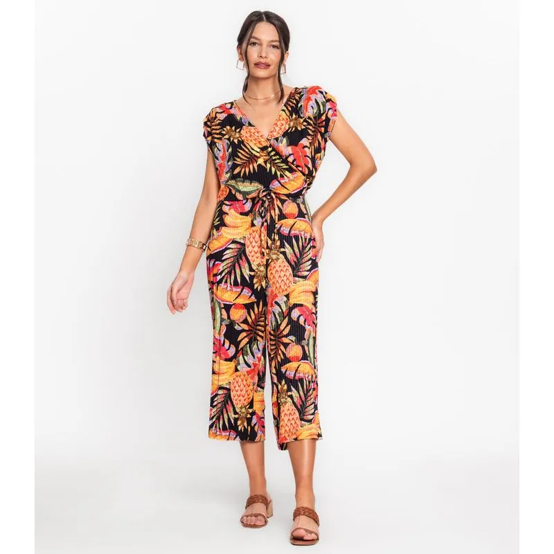 Macaquinho Feminino Estampado Endless Preto G