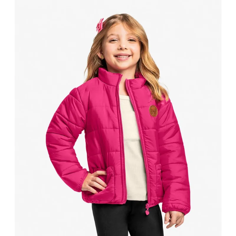 Jaqueta Puffer Infantil Feminina Trick Nick Rosa 1