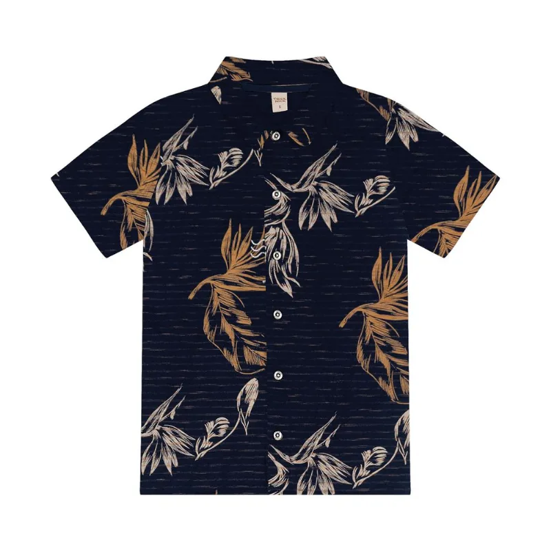 Camisa Infantil Masculina Folhagens Trick Nick Azul 8