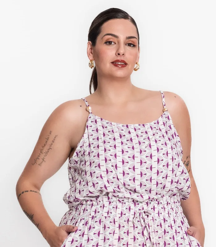Blusa Feminina Plus Size De Alça Secret Glam Branco Plus G2