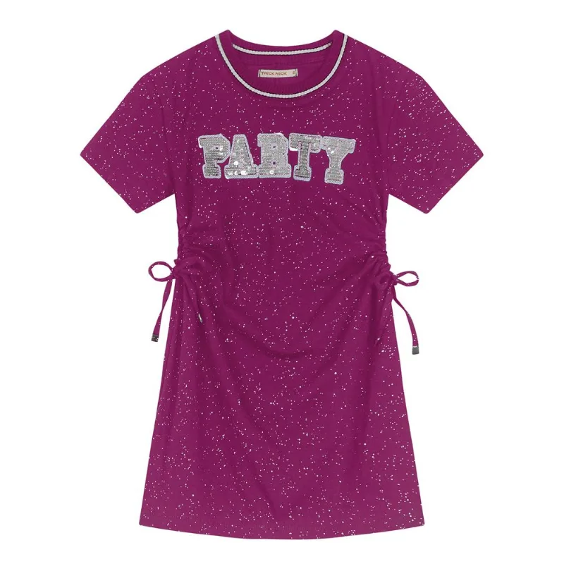 Vestido Infantil Com Glitter Trick Nick Roxo 6