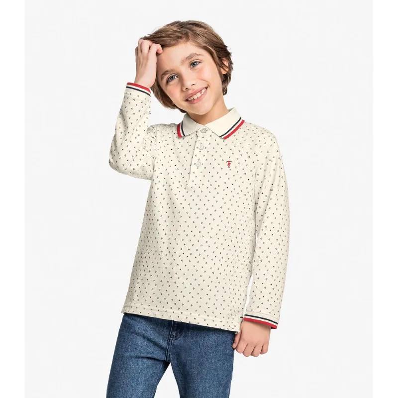 Camisa Polo Infantil Manga Longa Trick Nick Bege 10