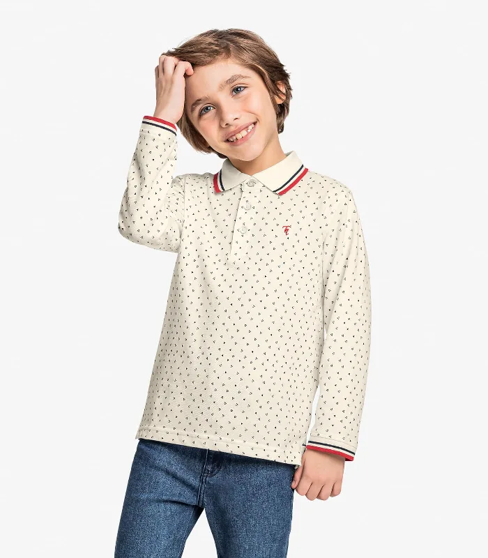 Camisa Polo Infantil Manga Longa Trick Nick Bege 3