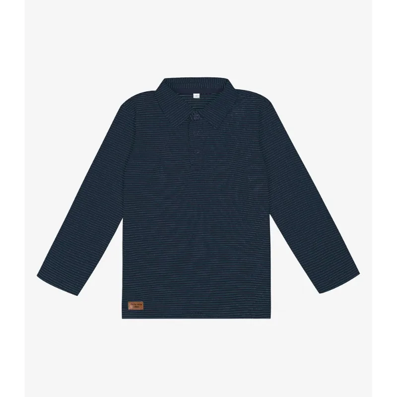 Camisa Listrada Infantil Manga Longa Trick Nick Azul 8