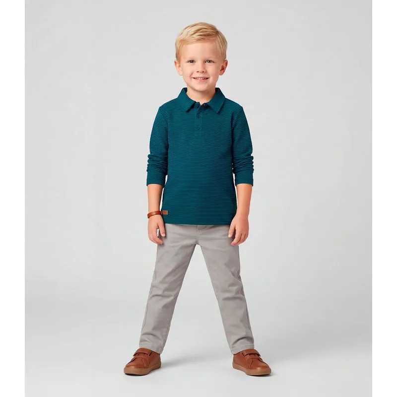 Camisa Listrada Infantil Manga Longa Trick Nick Azul 2