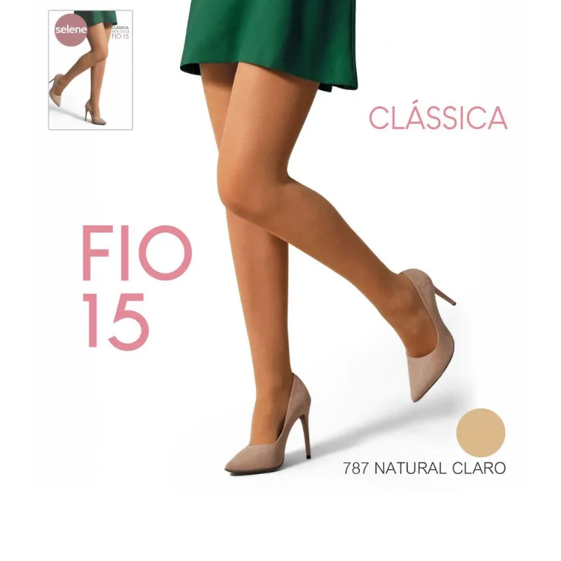 Meia Calça Clássica Fio 15 Selene Bege M
