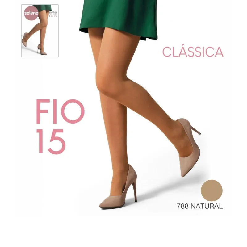 Meia Calça Clássica Fio 15 Selene Bege P