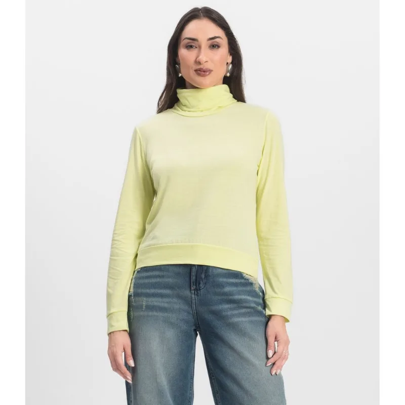 Moletom Gola Alta Infinita Cor Feminino Amarelo P