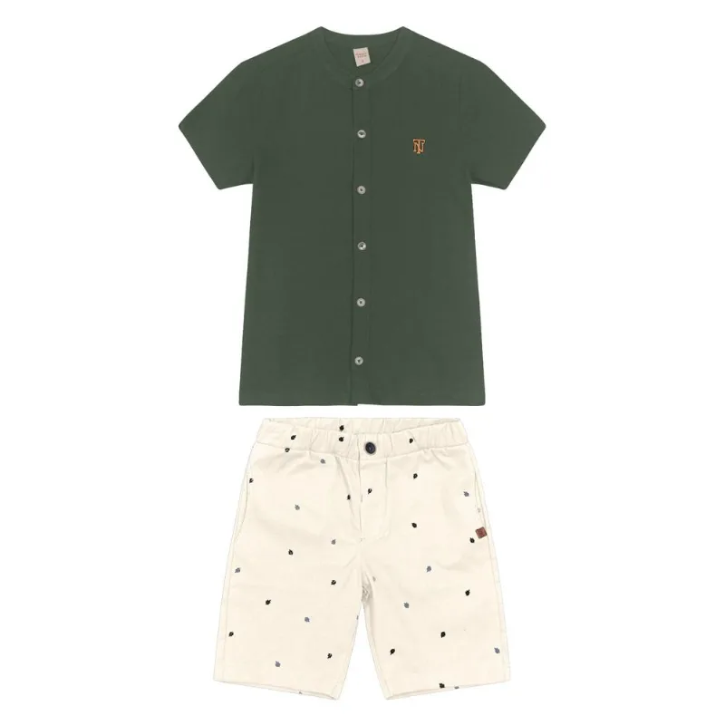 Conjunto Infantil Camiseta Com Bermuda Trick Nick Verde 12