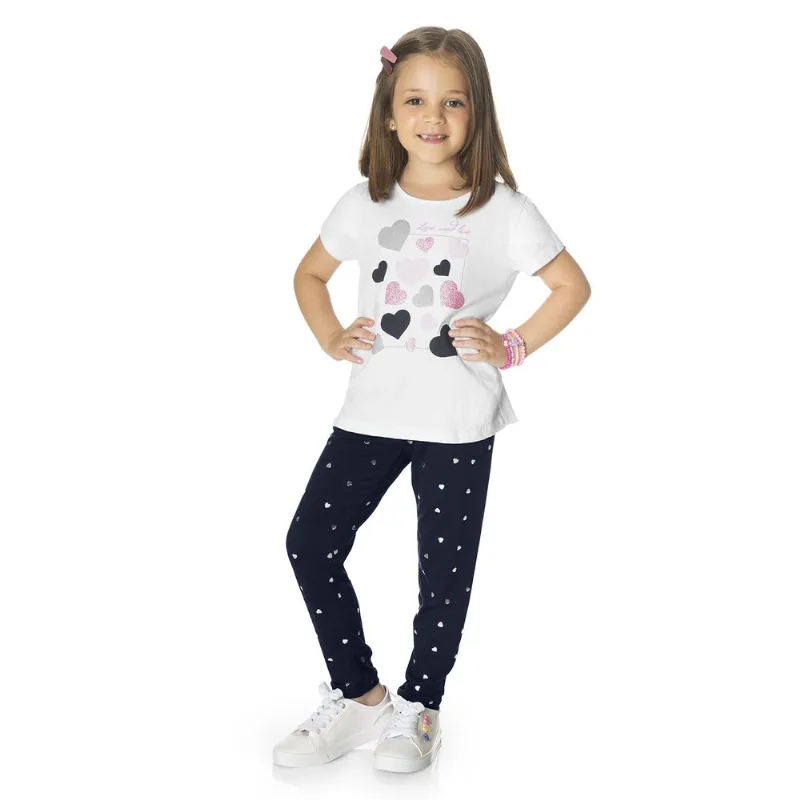 Conjunto Infantil Blusa Com Legging Rovi Kids Branco 1