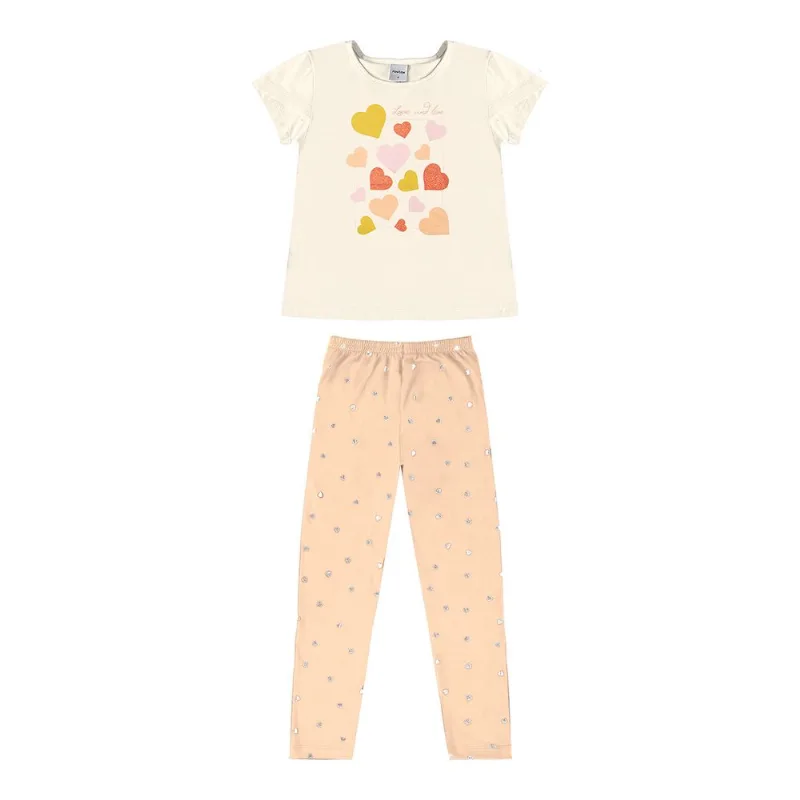 Conjunto Infantil Blusa Com Legging Rovi Kids Bege 2