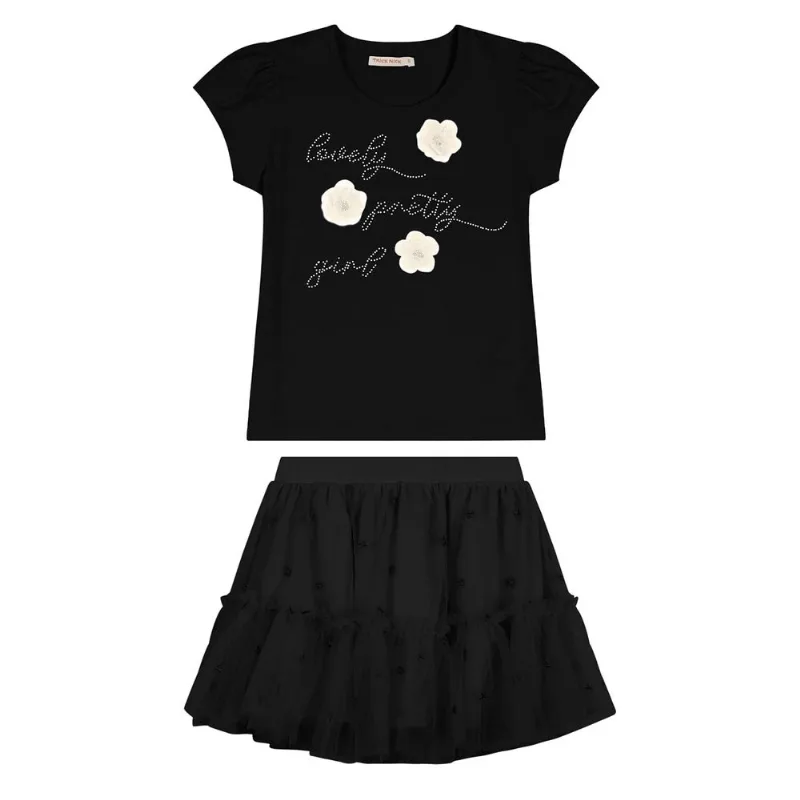 Conjunto Blusa Com Saia De Tule Trick Nick Preto 2
