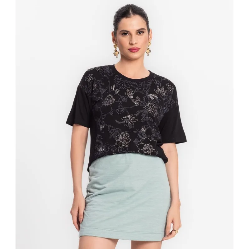 Blusa Feminina Estampada Endless Preto G