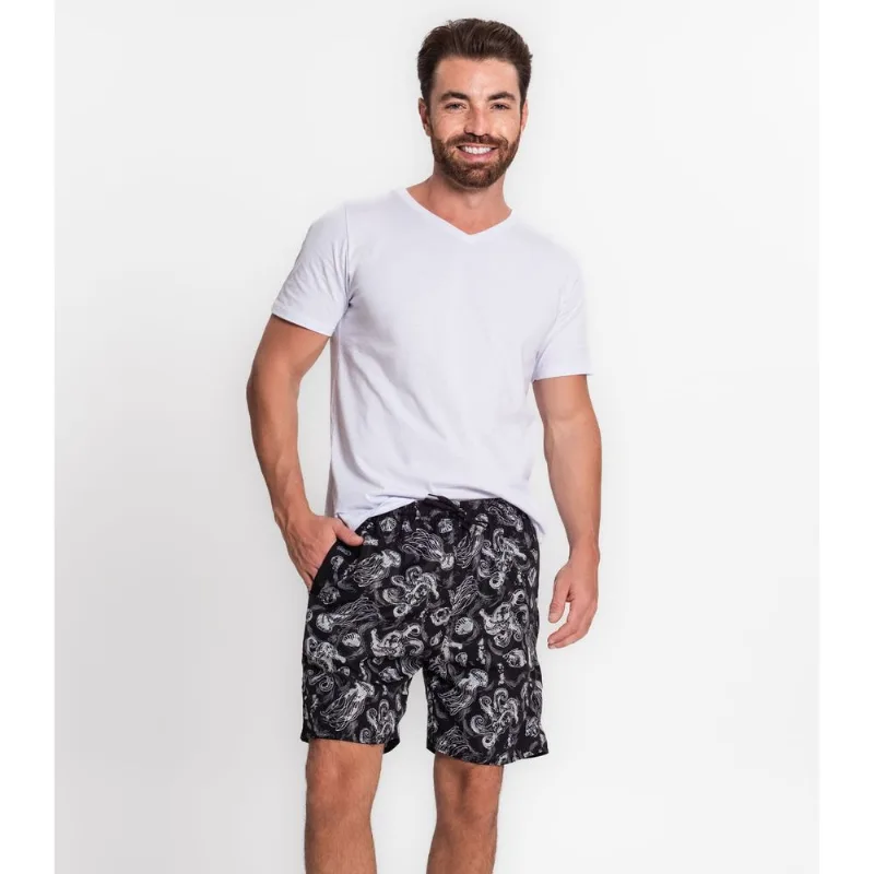 Bermuda Masculina Estampada TNO Preto GG