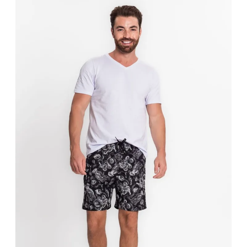Bermuda Masculina Estampada Tno Preto G