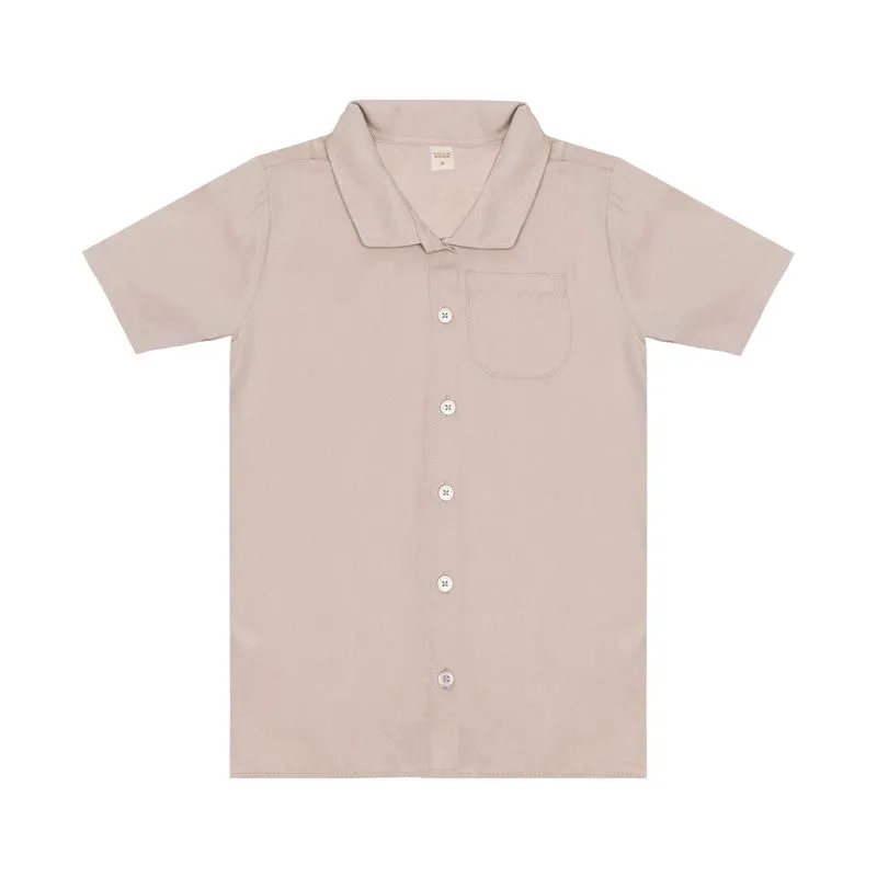 Camisa Infantil Masculina Em Viscose Trick Nick Bege 12