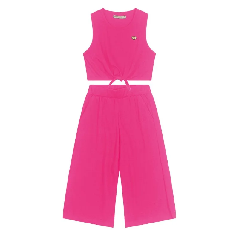 Conjunto Regata Cropped Com Pantacour Trick Nick Rosa 14
