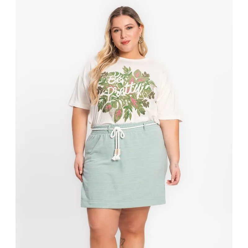 Shorts Saia Feminino Plus Size Secret Glam Verde Plus G1