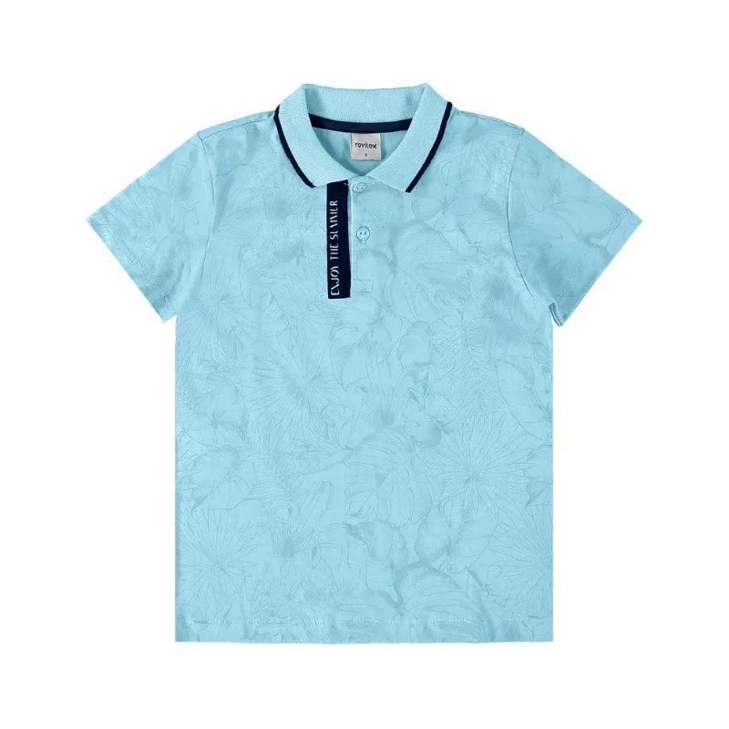 Camisa Polo Infantil Meia Malha Rovi Kids Azul 14