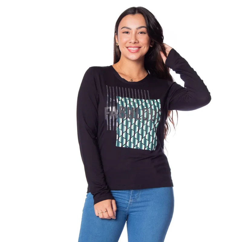 Blusa Feminina Rovitex Endless Fabulous Preto - M